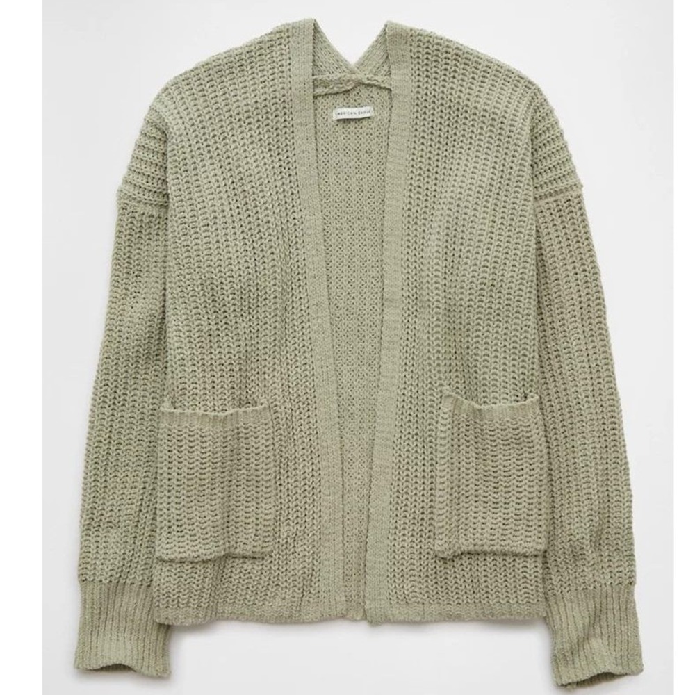 American Eagle Open Front Cardigan‎ Green Women's Size Medium New With Tags
